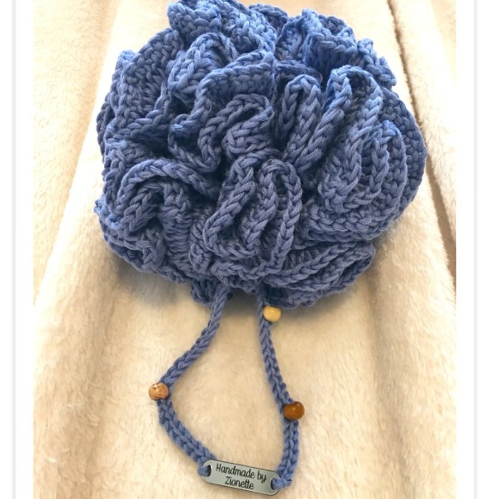 Hand Crafted Beaded Cotton Bamboo Hyacinth Bath Pouf
